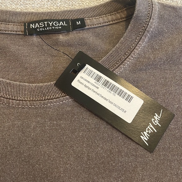 NWT Nasty Gal Phoenix Oversized TShirt Chocolate Color - Picture 5 of 5